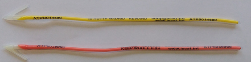 conventional tag: red and yellow